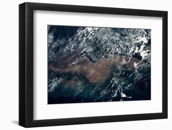 Satellite view of clouds over French Guiana Region-null-Framed Photographic Print