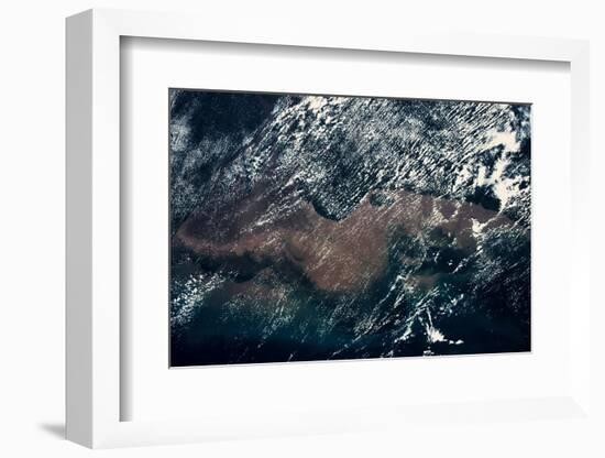 Satellite view of clouds over French Guiana Region-null-Framed Photographic Print