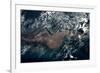 Satellite view of clouds over French Guiana Region-null-Framed Photographic Print