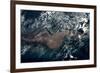 Satellite view of clouds over French Guiana Region-null-Framed Photographic Print