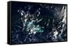 Satellite view of clouds over Gulf of Mexico-null-Framed Stretched Canvas