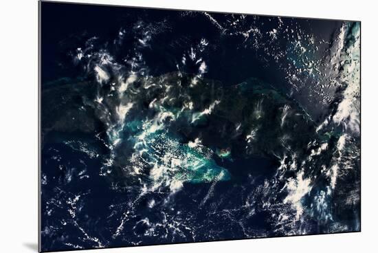 Satellite view of clouds over Gulf of Mexico-null-Mounted Photographic Print
