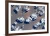 Satellite view of clouds over landscape, Kyzylorda Province, Kazakhstan-null-Framed Photographic Print