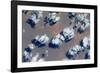 Satellite view of clouds over landscape, Kyzylorda Province, Kazakhstan-null-Framed Photographic Print