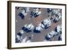 Satellite view of clouds over landscape, Kyzylorda Province, Kazakhstan-null-Framed Photographic Print