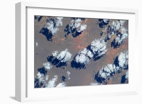 Satellite view of clouds over landscape, Kyzylorda Province, Kazakhstan-null-Framed Photographic Print