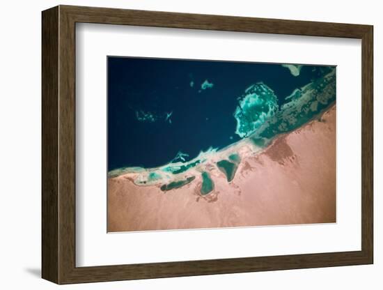 Satellite view of coastal area and Red Sea, Egypt-null-Framed Photographic Print