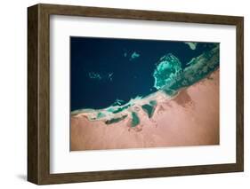 Satellite view of coastal area and Red Sea, Egypt-null-Framed Photographic Print