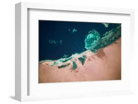 Satellite view of coastal area and Red Sea, Egypt-null-Framed Photographic Print
