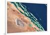 Satellite view of coastal area at Red Sea, Yanbu AL Bahr, Al Madinah Province, Saudi Arabia-null-Framed Photographic Print