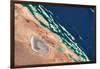 Satellite view of coastal area at Red Sea, Yanbu AL Bahr, Al Madinah Province, Saudi Arabia-null-Framed Photographic Print