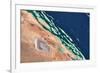 Satellite view of coastal area at Red Sea, Yanbu AL Bahr, Al Madinah Province, Saudi Arabia-null-Framed Photographic Print