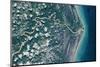 Satellite view of coastal area, Belmonte, Bahia, Brazil-null-Mounted Photographic Print