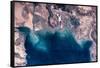 Satellite view of coastal area of Kuwait, Iraq and Iran in Persian Gulf-null-Framed Stretched Canvas