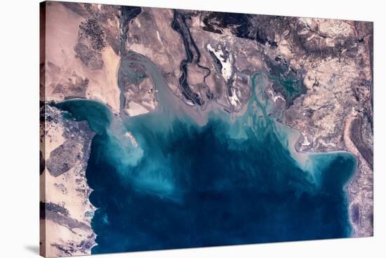 Satellite view of coastal area of Kuwait, Iraq and Iran in Persian Gulf-null-Stretched Canvas