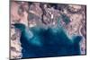 Satellite view of coastal area of Kuwait, Iraq and Iran in Persian Gulf-null-Mounted Photographic Print