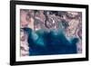 Satellite view of coastal area of Kuwait, Iraq and Iran in Persian Gulf-null-Framed Photographic Print