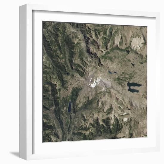 Satellite View of Copahue Volcano-null-Framed Photographic Print