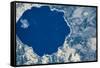 Satellite view of Crater Lake, Oregon, USA-null-Framed Stretched Canvas