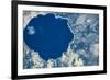 Satellite view of Crater Lake, Oregon, USA-null-Framed Photographic Print