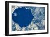 Satellite view of Crater Lake, Oregon, USA-null-Framed Photographic Print