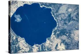 Satellite view of Crater Lake, Oregon, USA-null-Stretched Canvas