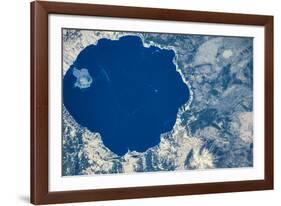 Satellite view of Crater Lake, Oregon, USA-null-Framed Photographic Print