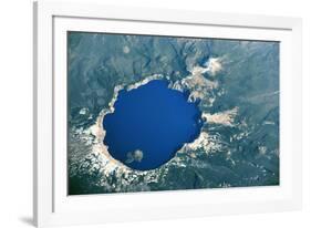 Satellite view of Crater Lake, Oregon, USA-null-Framed Photographic Print