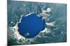 Satellite view of Crater Lake, Oregon, USA-null-Mounted Photographic Print