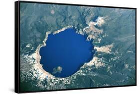 Satellite view of Crater Lake, Oregon, USA-null-Framed Stretched Canvas