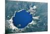 Satellite view of Crater Lake, Oregon, USA-null-Mounted Photographic Print