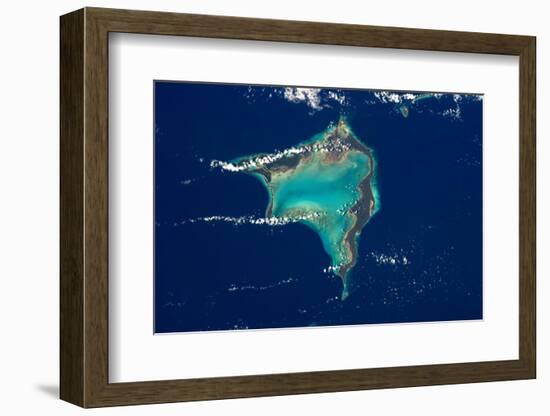 Satellite view of Crooked Island, Bahamas-null-Framed Photographic Print