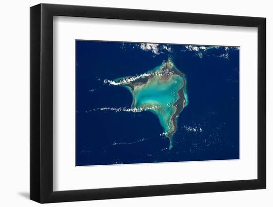 Satellite view of Crooked Island, Bahamas-null-Framed Photographic Print