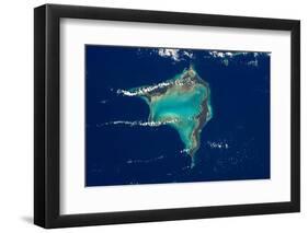 Satellite view of Crooked Island, Bahamas-null-Framed Photographic Print