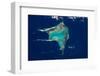 Satellite view of Crooked Island, Bahamas-null-Framed Photographic Print