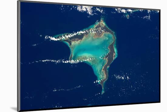 Satellite view of Crooked Island, Bahamas-null-Mounted Photographic Print