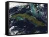 Satellite View of Cuba-null-Framed Stretched Canvas