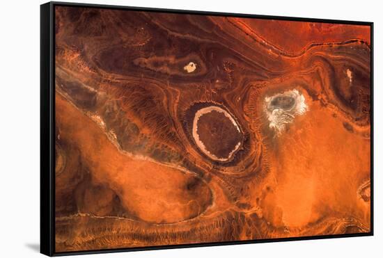 Satellite view of desert area, Tamanrasset, Algeria-null-Framed Stretched Canvas