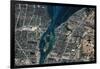 Satellite view of Detroit River and Lake St. Clair, Michigan, USA-Canada-null-Framed Photographic Print