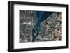 Satellite view of Detroit River and Lake St. Clair, Michigan, USA-Canada-null-Framed Photographic Print
