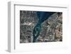 Satellite view of Detroit River and Lake St. Clair, Michigan, USA-Canada-null-Framed Photographic Print