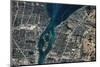 Satellite view of Detroit River and Lake St. Clair, Michigan, USA-Canada-null-Mounted Photographic Print