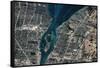 Satellite view of Detroit River and Lake St. Clair, Michigan, USA-Canada-null-Framed Stretched Canvas