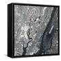 Satellite View of East Rutherford, New Jersy, and Manhattan-null-Framed Stretched Canvas