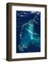 Satellite view of Eleuthera Island and Atlantic Ocean, Bahamas-null-Framed Photographic Print