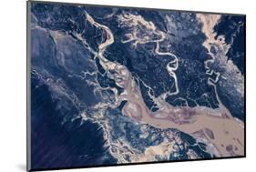 Satellite view of estuary, Camballin, Western Australia, Australia-null-Mounted Photographic Print