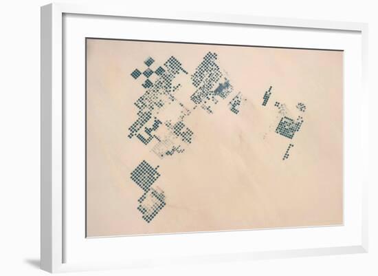 Satellite view of fields in North Darfur, Sudan-null-Framed Photographic Print