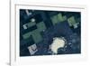 Satellite view of fields near Bladworth, Saskatchewan, Canada-null-Framed Photographic Print