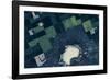 Satellite view of fields near Bladworth, Saskatchewan, Canada-null-Framed Photographic Print