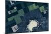 Satellite view of fields near Bladworth, Saskatchewan, Canada-null-Mounted Photographic Print